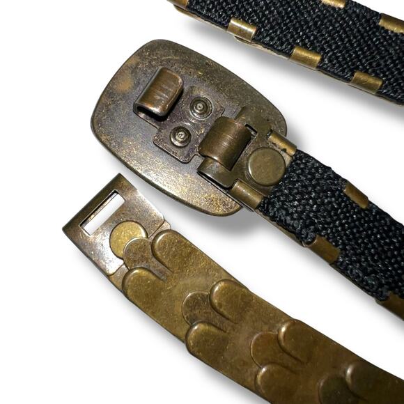 Vintage Womens Scale Serpentine Belt Stretchy Bronze Retro Fashion Statement - Picture 3 of 6